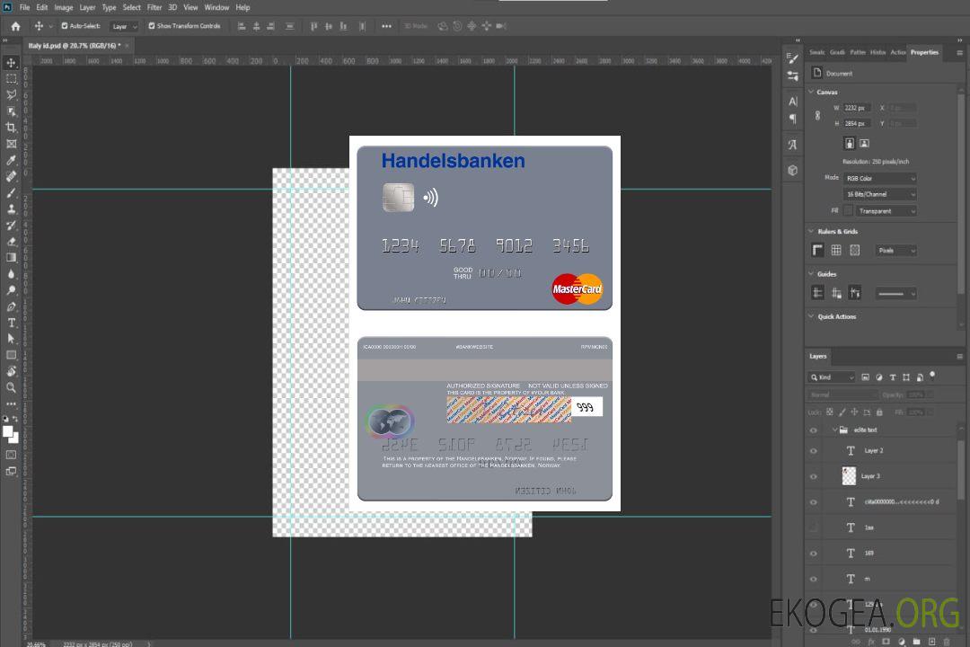 Carte Mastercard de la Handelsbanken de Norvège template Carte Mastercard de la Handelsbanken de Norvège template